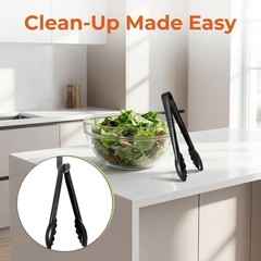 40 Pack Plastic Tongs for Serving, 9″ Disposable Buffet Tong, Heavy Duty Scal…