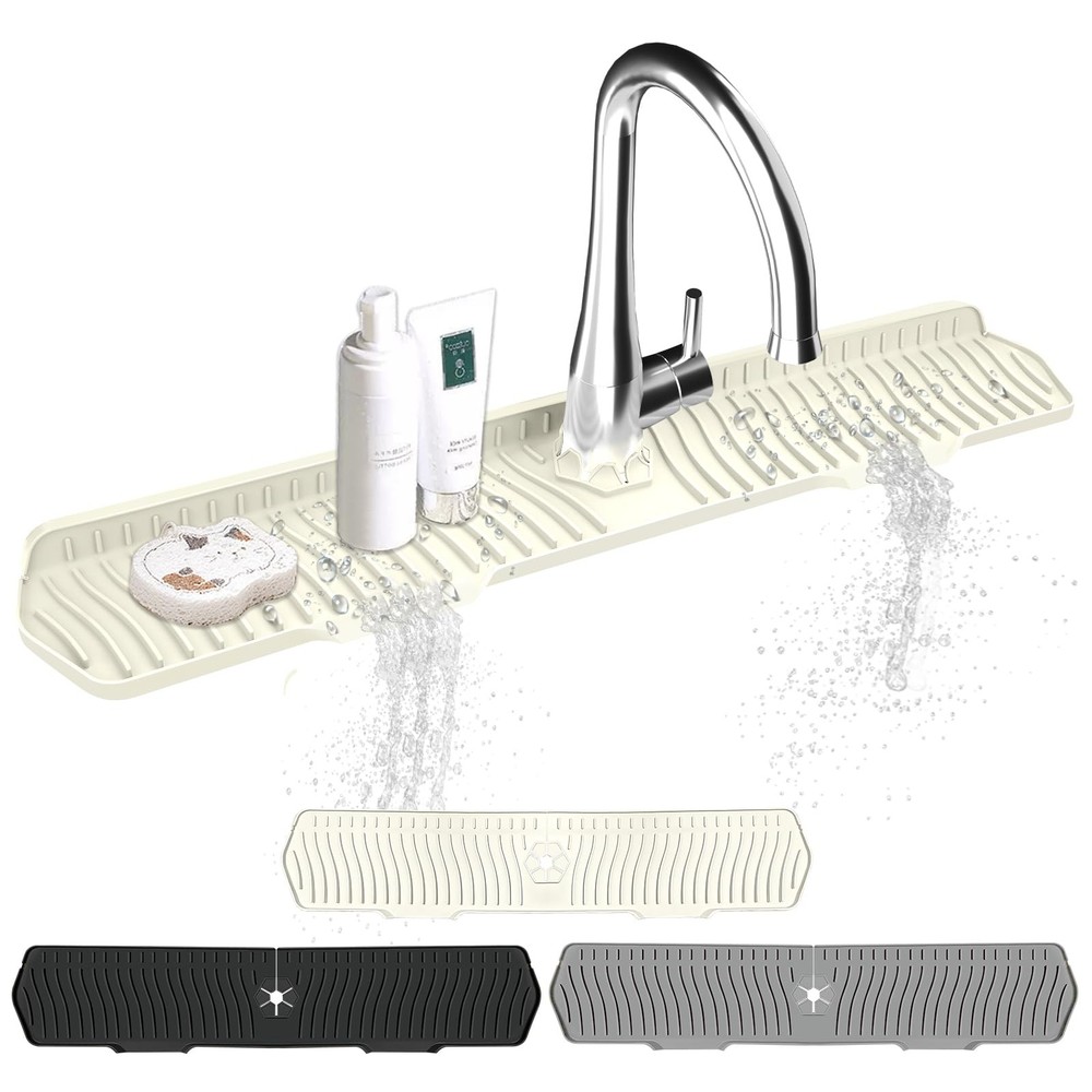 30 Inch Sink Splash Guard Silicone Sink Mat for Kitchen Faucet Bathroom