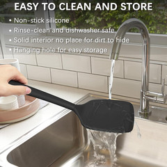 2 Pack Silicone Spatula Set, High Heat Resistant, BPA Free Kitchen Spatula, Soli