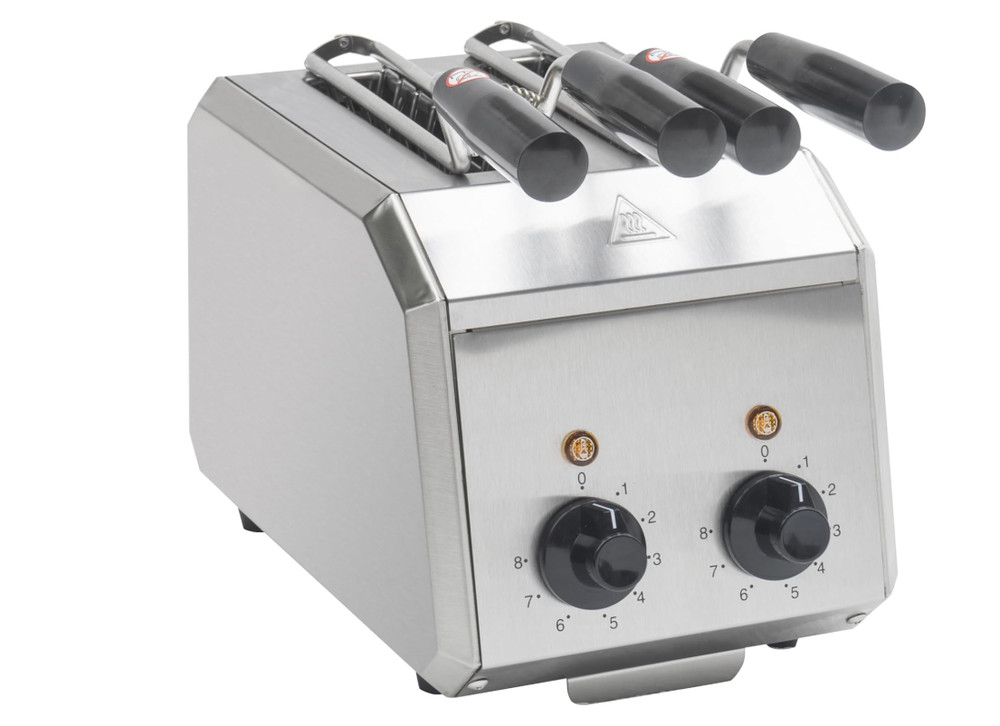 8 Inch Electric Sandwich Toaster, Polished Top and Bottom with SUS 304 Tongs, 8