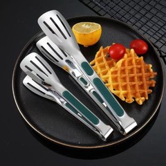 3x Stainless Steel Kitchen Tongs Food Serving Grill Multi Purpose Cooking Tongs