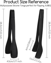 11 Inch Silicone Tongs for Cooking Heat Resistant, Lightweight Non-Scratch St…