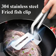 Stainless Steel Steak Clamp Food Bread Meat BBQ Clip Tongs Kitchen Cooking Tool