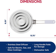 Flame Reducer Guard Simmer Plate Heat Diffuser For Gas Electric Range Stove