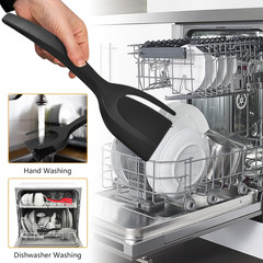 Egg Flipper Spatula Tongs 2 PCS Spatula for Non Stick Frying Pan 2 in 1 Grip & F