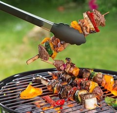 3 PC Kitchen Tongs Set Stainless Steel Silicone Tip BBQ Grill Cooking 7 9 12 Inc