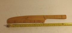 Wooden Bamboo Serrated Chef Knife. Unbranded