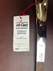 All-Clad Stainless Steel 6 oz. Round Ladle, Black Silver Brand New With Tags