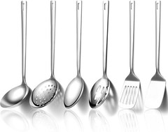 6-Piece Heavy Duty Stainless Steel Kitchen Utensils Set Cooking Tools Spatulas