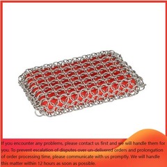 Chainmail Scrubber Red: Stainless Steel Cast Iron Cleaning Tool,