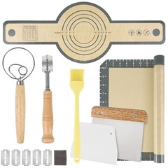 Best Bread Making Tools Set of 7 Including Silicone Pastry Mat, Round Baking