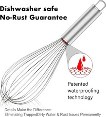 304 Stainless Steel Whisk Set – Dishwasher Safe, 3 Sizes for Every Kitchen Task