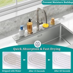 Stone Faucet Mat for Kitchen Sink – Quick Dry Diatomite Sink Splash Guard, Pr…