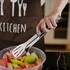 Stainless Steel Steak Clamp Food Bread Meat Clip Tongs BBQ Kitchen Cooking Tool