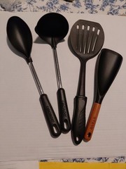 Lot Of 4 Utensils Silicone Black Silver 2 Circulon, 1 Staub & 1 Unbranded