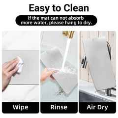 Faucet Mat for Kitchen Sink Protectors, Long Kitchen Sink Splash Guard Behind…