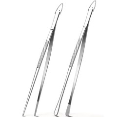 12 Inch Kitchen Tweezer Tongs, 2 PCS Stainless Steel Round & Precision Pointe…