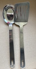 Vintage Stainless Steel Turner And Spoon Made In China Heavy Duty