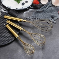 Stainless Steel Gold Whisk Set 3 Pieces 8 10 12 Inch Kitchen Beater Wires
