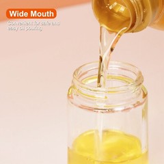 2 In 1 Cooking Oil Dispenser Bottle BBQ Glass Olive with Silicone Brush Dropper