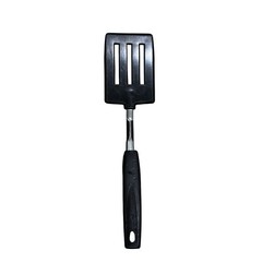 Vintage Unbranded Nylon Short 3 Slotted Spatula Turner Flipper 10” Black
