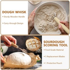 Best Bread Making Tools Set of 7 Including Silicone Pastry Mat, Round Baking