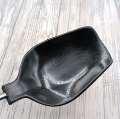 Vintage Nylon Slotted and Solid Serving Spoon Black Plastic Handle Unbranded