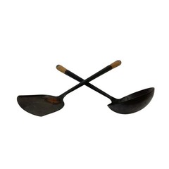 Wok Spatula & Ladle Set Wood Handles Made China
