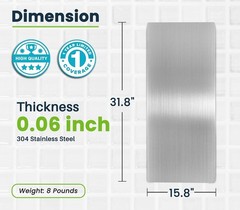 Stainless Steel Backsplash – Wall Protector for Kitchen Bathroom & Office