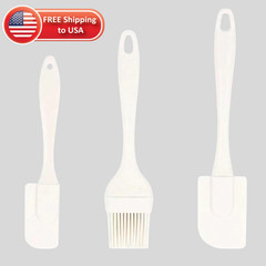 3Pcs Silicone Oil Brush Spatula Set Baking BBQ Party Basting Pastry Kitchen Tool