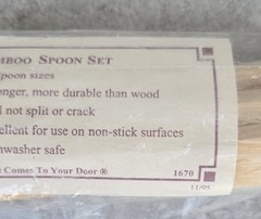 Retired NEW OLD STOCK Set Pampered Chef DISHWASHER SAFE Bamboo Spoons FREEUSHIP