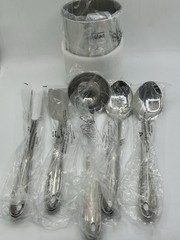 New ALL-CLAD Stainless Steel 6 Piece Cook & Serve Kitchen Utensil Tool Set TSET1