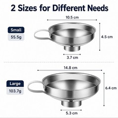 2-Piece Stainless Steel Canning Funnel Set for Mason Jars – Wide Mouth Funnel
