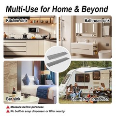 2-Piece Sink Splash Guard – Upgraded Silicone Draining Mats, Faucet Draining …