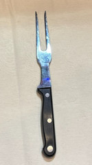 Meat Fork 10.5” Plastic Wood Handle Stainless Steel Japan Contour Handle