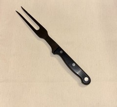 Meat Fork 10.5” Plastic Wood Handle Stainless Steel Japan Contour Handle