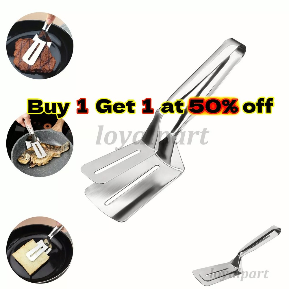 Tongs Steak Clamp Kitchen Stainless Steel Tool Food Clip Bread Meat BBQ Cooking