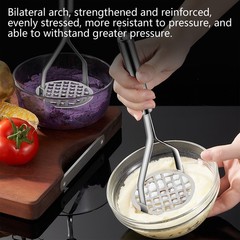 2PCS Stainless Steel Manual Potato Press Kitchen Tool Potato Masher Food Grater
