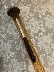 2 Vintage Ekco-Like Unbranded Nylon Slotted Spoons Serving Cooking 11.5” Brown