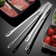 Stainless Steel Food Tongs Long Handle Non-Slip BBQ Tongs Steak Tongs Clamp Tool