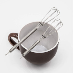 4 Pack Mini Wire Kitchen Whisks Small Egg Whisk Gravy Sauce Mini Whisk Silver-Ea