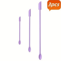 3pcs Reusable Silicone Spatulas, Eco-Friendly Cosmetic Jar Scrapers, Portable f