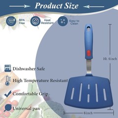 Wide Silicone Spatula for Non Stick Pan Large Pancake Flipper Fish Turner Heat
