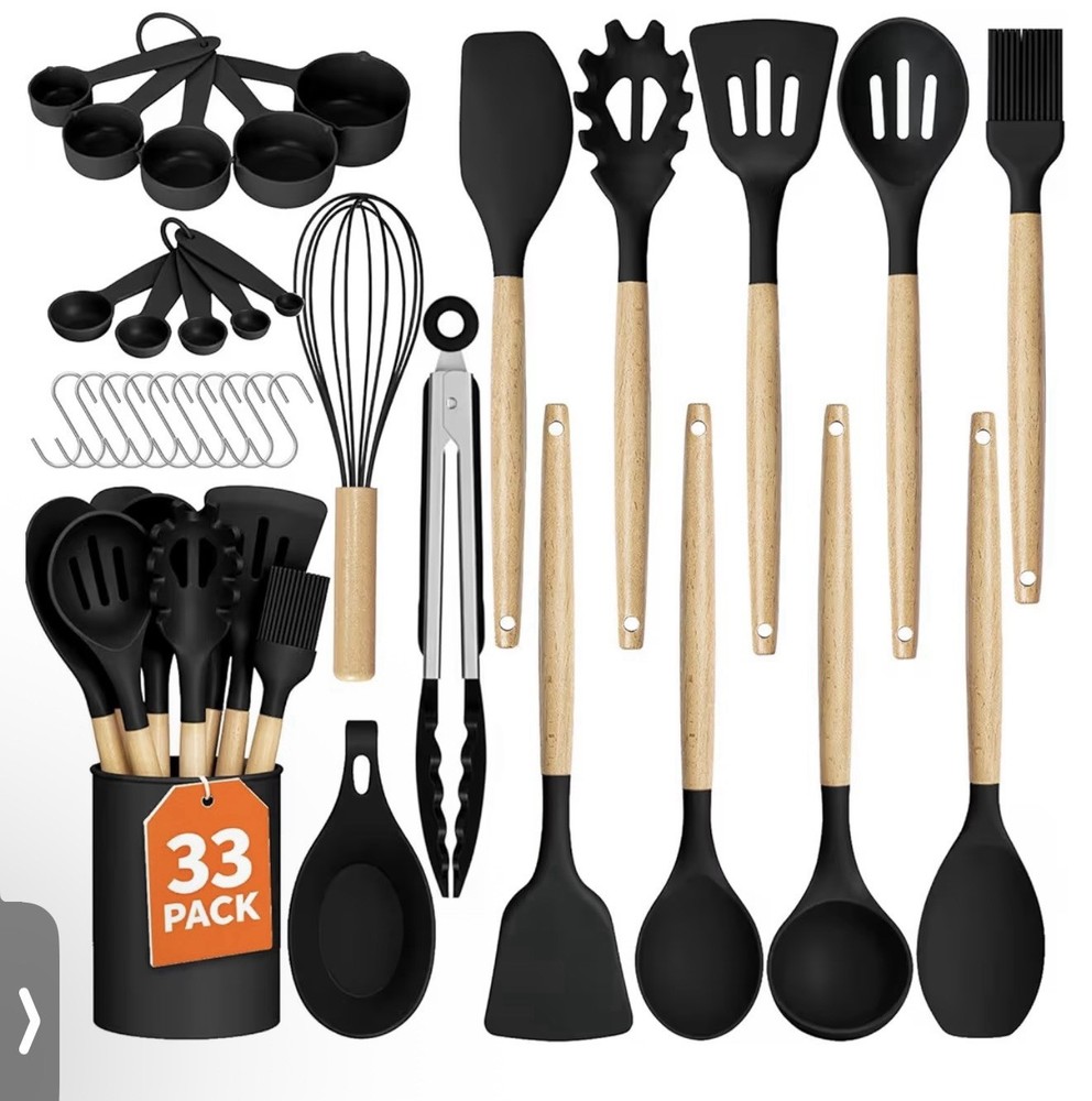 Umite Chef Kitchen Cooking Utensils Set, 33 pcs Non-Stick Silicone Cooking Ki…