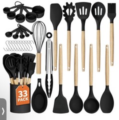 Umite Chef Kitchen Cooking Utensils Set, 33 pcs Non-Stick Silicone Cooking Ki…