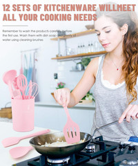 Kitchen Utensils Set-12 Pieces Silicone Cooking Utensils Set (Dishwasher Safe) 3