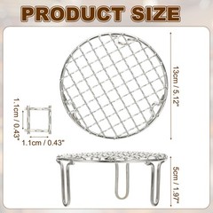 5 Inch Round Cooking Rack Stainless Steel BBQ Grill Baking Rack with Legs