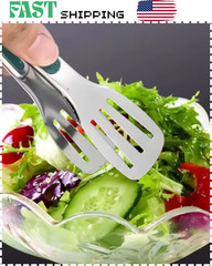 Stainless Steel Steak Clamp Food Bread Meat BBQ Clip Tongs Kitchen Cooking Tool