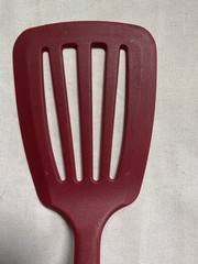 KitchenAid Spatula Turner Slotted Red & Silver Kitchen Aid Flipper for skillet