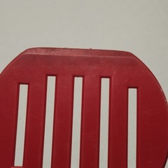 Vintage Robinson Stainless USA Red Slotted Spatula Turner White Plastic Handle